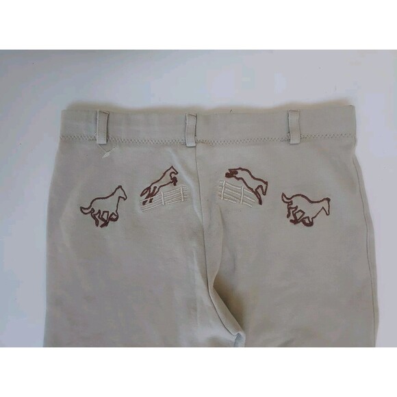 NWOT Tuff Rider Tan Equestrian Pull-on Cotton Embroidered Jodphers Childrens 14 - Picture 7 of 8
